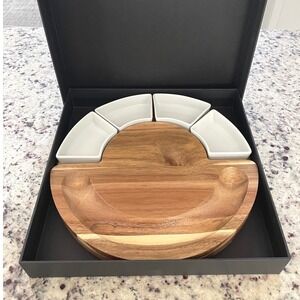 ChefSofi Cheese Board Set Acacia Wood Brown Modern Charcuterie Serving Platter